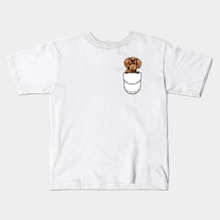 Funny Dachshund Pocket Dog Kids T-Shirt